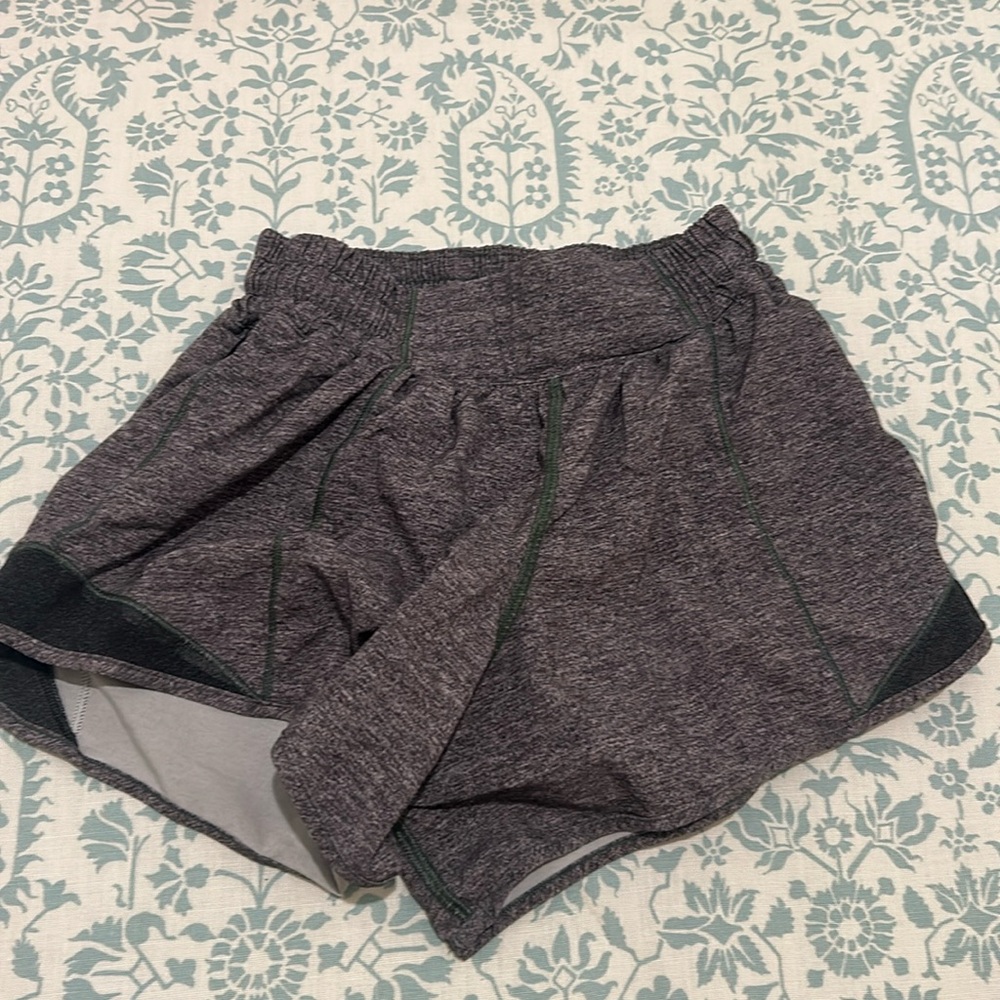 grey Lululemon hotty hots 4in shorts size 2